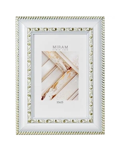 Рамка без паспарту 10x15x1.3 см пластик цвет белый Мирам