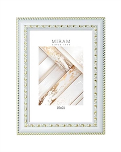 Рамка без паспарту 15x21x1.3 см пластик цвет белый Мирам