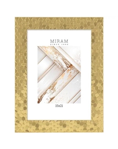 Рамка без паспарту 15x21 см пластик цвет золотой Мирам