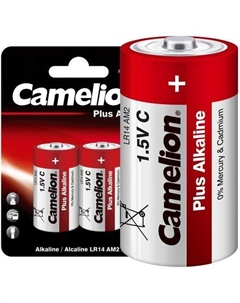 LR14C Батарейка CAMELION Plus Alkaline LR14-BP2, 2 шт. Camelion