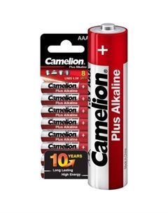 AAA Батарейка CAMELION Plus Alkaline LR03-SP8, 8 шт. Camelion
