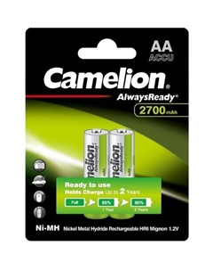 AA Аккумуляторная батарейка CAMELION NH-AA2700ARBP2, 2 шт. 2700мAч Camelion