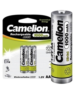 AA Аккумуляторная батарейка CAMELION NC-AA1000BP2, 2 шт. 1000мAч Camelion