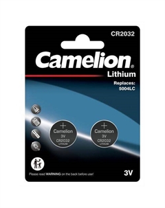 CR2032 Батарейка CAMELION Lithium CR2032-BP2, 2 шт. Camelion