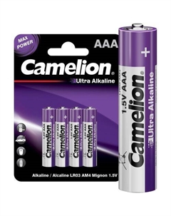 AAA Батарейка CAMELION Ultra Alkaline LR03-BP4UT, 4 шт. Camelion