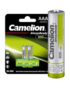AAA Аккумуляторная батарейка CAMELION NH-AAA800ARBP2, 2 шт. 800мAч Camelion