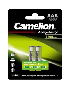 AAA Аккумуляторная батарейка CAMELION NH-AAA1100ARBP2, 2 шт. 1100мAч Camelion