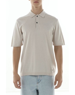 Поло из хлопка и шелка Calvin klein