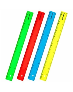 Линейка 30см пластик неоновый Brauberg