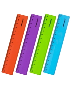 Линейка Fruity 15см пластик в асс-те Brauberg