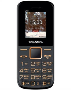 Мобильный телефон teXet TM-202, 1.77" 160x128 TN, 2-Sim, 1800 мА⋅ч, micro-USB, черный (TM-202) Texet