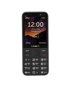 Мобильный телефон teXet TM-315, 2.8" 320x240 TN, BT, 2-Sim, 2500 мА·ч, USB Type-C, черный Texet