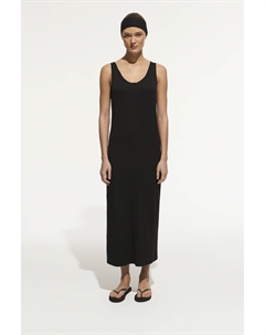 Платье миди из тонкого трикотажа черного цвета 2mood