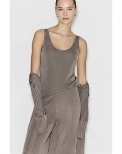 Топ из гладкой вискозы кофейного цвета 2mood