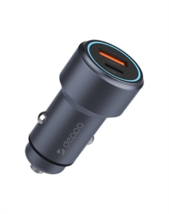 Автомобильное зарядное устройство (11220) Car Charger USB/Type-C 48W (серый) Deppa