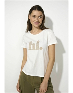 Футболка с принтом "HI, кремовый More&more