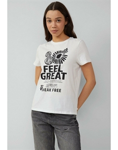 Футболка с принтом MIT FRONTPRINT, белый Qs