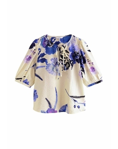 Блуза REGULAR FIT-TIE FRONT 3/4 SLEEVE, синий Next