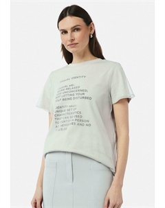 Футболка с принтом MIT SCHRIFT, светло-серый Comma casual identity