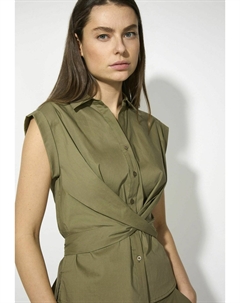 Блузка на пуговицах KNOT DETAIL, оливковый More&more