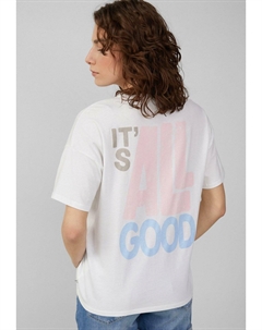 Футболка с принтом MIT FRONT- UND BACK, белый Qs