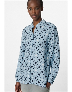 Блузка на пуговицах STRUKTURIERTE MIT ALL-OVER, светло-голубой Comma casual identity