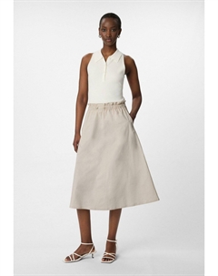 Юбка А-силуэта AUSGESTELLTER MIT ELASTIKBUND, бежевый Comma casual identity