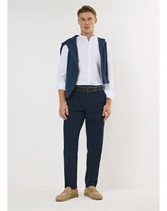 Классическая рубашка с воротником мао, Белый Ostin