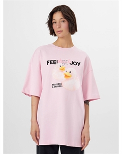 Футболка женская розовая с принтом и надписью Mark formelle