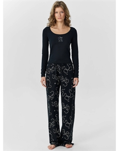 Комплект домашний женский черный с принтом Mark formelle