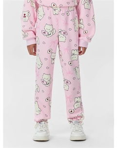 Брюки для девочек розовые с принтом Mark formelle