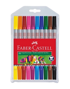 Фломастеры двухсторонние, в футляре, 10 шт Faber-castell