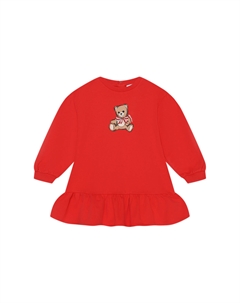 Платье с принтом "медвежонок", красное Moschino
