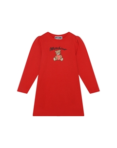Платье с принтом "медвежонок", красное Moschino
