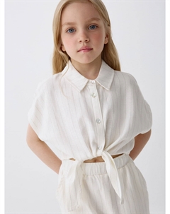 Укороченная рубашка с узлом для девочек Sela