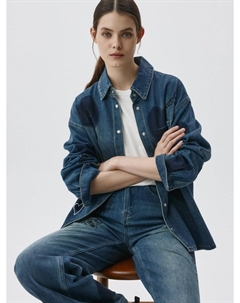 Джинсовая рубашка с принтом Sela