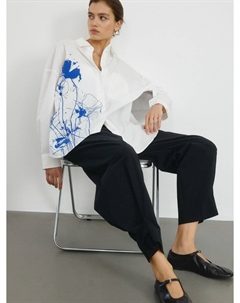 Рубашка оверсайз с абстрактным принтом Sela