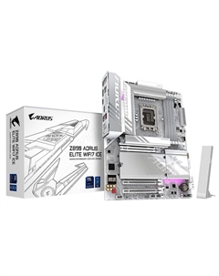 Материнская плата ATX Z890 AORUS ELITE WF7 ICE (LGA1851, Z890, 4*DDR5 (9200), 4*SATA 6G RAID, 4*M.2, 3*PCI-E, 2.5Glan, WiFi, BT, 5*USB 3.2, 4 Gigabyte
