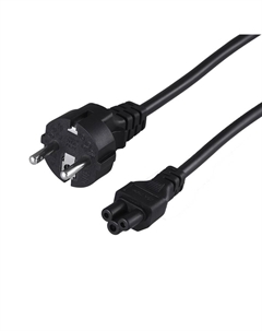 Кабель питания ноутбуков 11-1155 Шнур сетевой, евровилка–евроразъем С5, кабель 3x0,5мм², 3м, для питания ноутбука (пакет ПВХ) Rexant