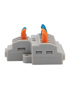 Клемма 07-5284 СМК 3х3D проходная разветвительная 3 полюса на DIN-рейку (0,08-4 мм²) (1 ввод, 3 вывода на полюс) серая (15 шт/уп) Rexant