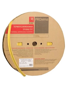 Термоусаживаемая трубка tut-6-y ТУТ нг 6/3 желтая рулон Ekf