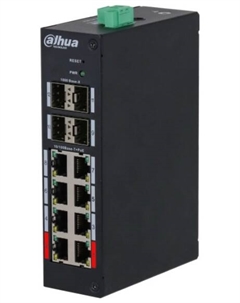 Коммутатор DH-HS4412-8ET-120 12-портовый управляемый с PoE, промышленное исполнение Dahua
