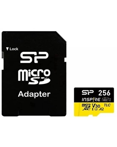 Карта памяти MicroSDXC 256GB SP256GBSTXLA2V1NSP Inspire V30 A2, adapter Silicon power