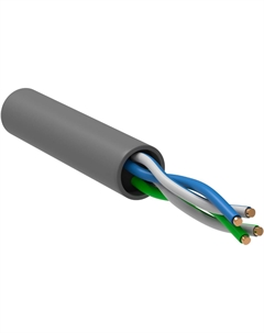 Кабель витая пара U/UTP 5 кат. 2 пары BC1-C5E02-111-305-G PVC внутренний 305м серый Itk