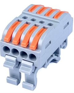 Клемма соединительная MX223-4D универсальная проходная 4 полюса с рычагом на DIN-рейку 0,08-2,5/4,0 (1шт) Cabeus