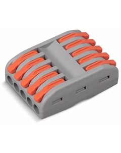 Клемма соединительная PCT-225 универсальная проходная 5 полюсов с рычагом 0,08-2,5/4,0 (1шт) Cabeus