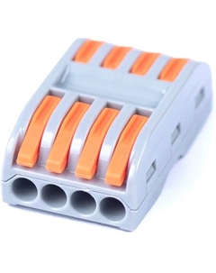 Клемма соединительная PCT-224 универсальная проходная 4 полюса с рычагом 0,08-2,5/4,0 (1шт) Cabeus