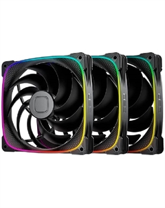 Вентилятор для корпуса 2503B-14 1F2503B314000 140mm, 2400rpm, 91.15 CFM, 34.0 dBA, black (3-pack) Geometric future