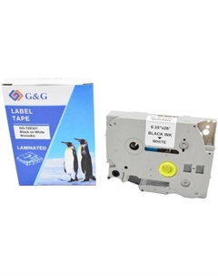 Картридж GG-TZE221 ленточный, аналог Brother TZE221 черный на белом 9х8 G&g
