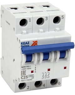 Автоматический выключатель 260812 OptiDin BM63-3D32-УХЛ3 (6кА) Кэаз